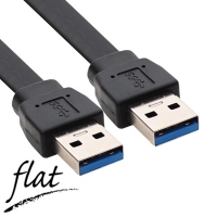 넷메이트 NMC-UA320F USB3.0 AM-AM FLAT 케이블 2m (블랙)