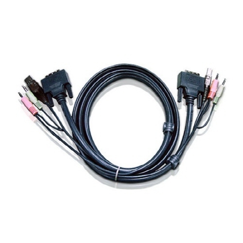 에이텐 2L-7D02U 1.8M KVM 케이블 (USB,오디오,DVI-D)