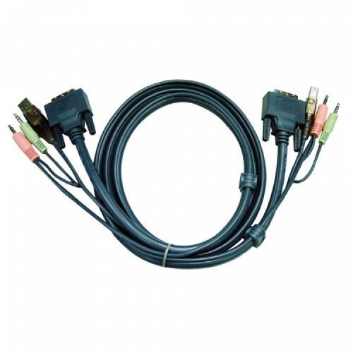 에이텐 2L-7D02UD  1.8M USB DVI-D 듀얼 링크 KVM 케이블