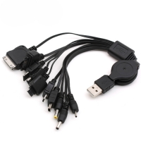 Coms 컴스 NA724 USB 전원 케이블(멀티용/자동감김), 10 in 1/문어발형
