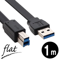NETmate 강원전자 NMC-UB310F USB3.0 AM-BM FLAT 케이블 1m (블랙)