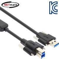 NETmate 강원전자 CBL-D302SS-20M USB3.0 AM(Lock)-BM(Lock) 리피터 20m