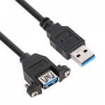 넷메이트 NMC-UF310SB USB3.0 연장 AM-AF 판넬형 케이블 1m(블랙)