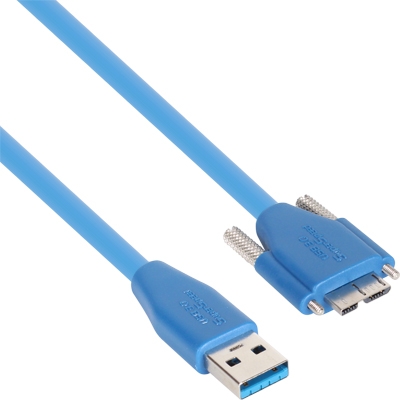 NETmate 강원전자 CBL-HFPD302MBS-2M USB3.0 High-Flex AM-MicroB(Lock) 케이블 2m