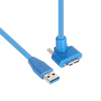 NETmate 강원전자 CBL-HFPD302MBS-2mUA USB3.0 High-Flex AM-MicroB(위쪽 꺾임) 케이블 2m