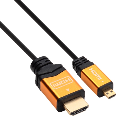 NETmate 강원전자 NMC-HDM20Z HDMI to Micro HDMI Gold Metal 케이블 2m (Ver2.0)