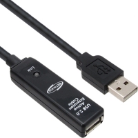 NETmate 강원전자 CBL-203B-10M USB2.0 리피터 10m (LED/전원 아답터 포함).