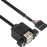 NETmate 강원전자 NM-UBC05 USB2.0 2포트 메인보드 연결 판넬형 케이블 0.5m
