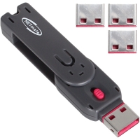 NETmate 강원전자 NM-UL01R 스윙형 USB포트 잠금장치(레드)