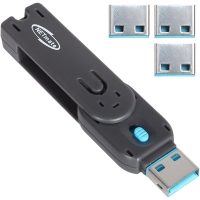 NETmate 강원전자 NM-UL01BL 스윙형 USB포트 잠금장치(블루)