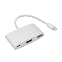 Coms 컴스 FW598 USB 3.1(Type-C) 컨버터, Silver / Type-C to HDMI 변환+C(충전)+USB3.0(F)