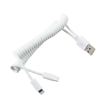 Coms 컴스 NA311 라이트닝 케이블(스프링), 23~55cm - USB to Lightning 8P(Y형)