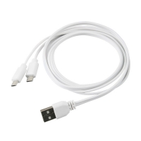 Coms 컴스 BU789 USB/Micro USB(B) 케이블 Y형 1.5M White