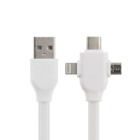 Coms 컴스 IT259  USB 3.1 케이블 3 in 1(USB to Type C/Micro 5P/Lighting) 1M/White