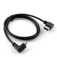 Coms 컴스 ITB108  USB 3.1 케이블 (Type C), USB 3.0 A(F) 꺾임형, 1M, Black