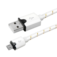 Coms 컴스 ITB685 USB/Micro USB(B) 케이블(Flat형) 1M, 스네이크무늬 White