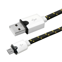 Coms 컴스 ITB684 USB/Micro USB(B) 케이블(Flat형) 1M, 스네이크무늬 Black