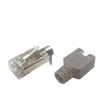 LANstar 라인업시스템 LS-5STP-RJ45-LONG 모듈러콘넥터 , CAT.5E, STP, Cable클립형, BOOT포함+Lock 부트 (100개입)