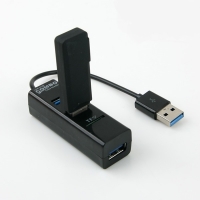 Coms 컴스 IB603 USB 2.0 카드리더기, USB 3Port (Black)