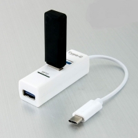 Coms 컴스 IB604 USB 3.1 카드리더기(Type C), USB 3Port (White)