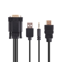 Coms 컴스 BS373 HDMI 컨버터(HDMI to VGA) 1.5M / 오디오 지원(케이블 타입, 스테레오 & USB전원)+젠더
