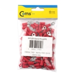 Coms 컴스 RVM 1.25-3.5 [T1820] 터미널(100pcs)/ Ring단자, RVM 1.25-3.5, 빨강, 3.7mm