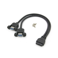 Coms 컴스 BT285 USB 포트 3.0 Y 케이블 / 20P to USB A(F) 2Port / 30cm / 검정