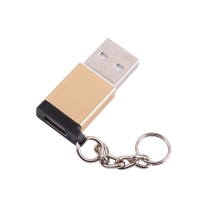 Coms 컴스 IF209 USB 3.1 (Type C) 젠더 (2.0 M/Type C F) Short/고리형 - Gold/Metal