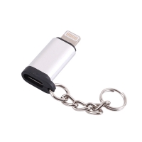 Coms 컴스 IE206 USB 3.1 (Type C) 젠더(C F/8P M) Short/고리형 - Silver/Metal