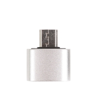 Coms 컴스 IE251 스마트폰 OTG 젠더 - ( Micro 5P M / USB A F ) - Short/ Silver Metal