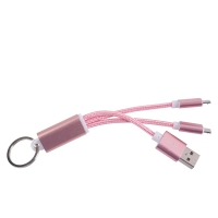 Coms 컴스 NA914 USB 젠더 USB 2.0(M)/Micro 5P(M)*2 - Y형 핑크, 열쇠고리형