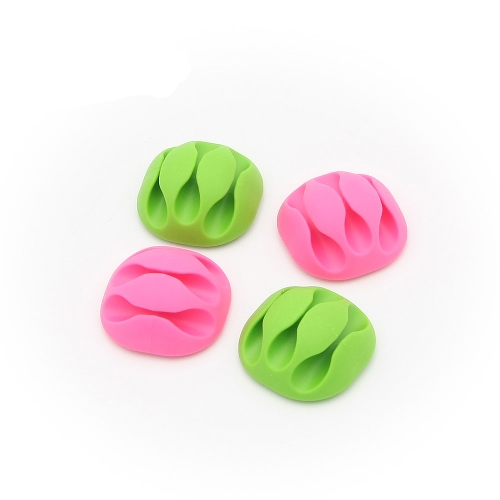 Coms 컴스 BT348 케이블 오거나이저(홀더형/4pcs), Pink/Green / 케이블 / 볼펜 고정