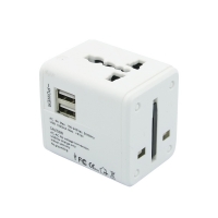 Coms 컴스 BB086 전원(AC) 변환용 - 해외/여행용/다기능/멀티 (White) USB 2P / 5V 2.1A