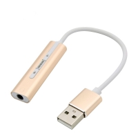 Coms 컴스 BT329 USB 오디오7.1 컨버터/3.5 ST 케이블형 Metal/Gold